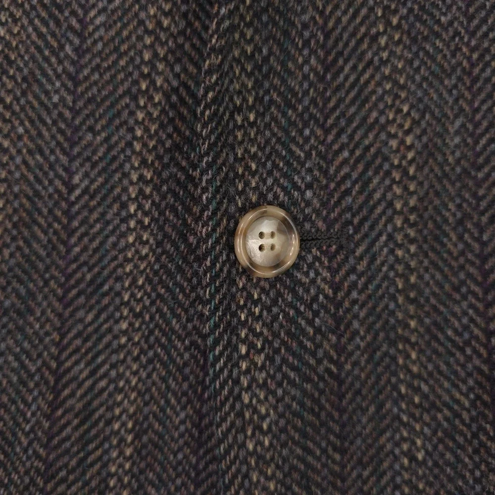 Vintage Palm Beach Blazer Mens 44L‎ Gray Herringbone Wool Tweed Sport Coat